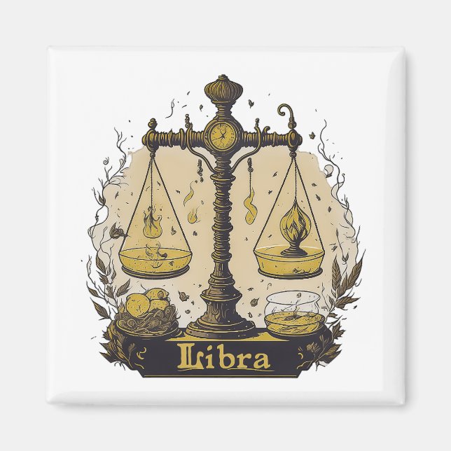 Íman Símbolo do horóscopo Libra (Frente)