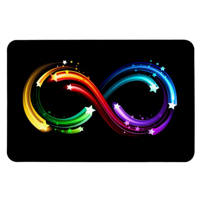 Íman Símbolo do infinito de cometas arco-íris (Horizontal)