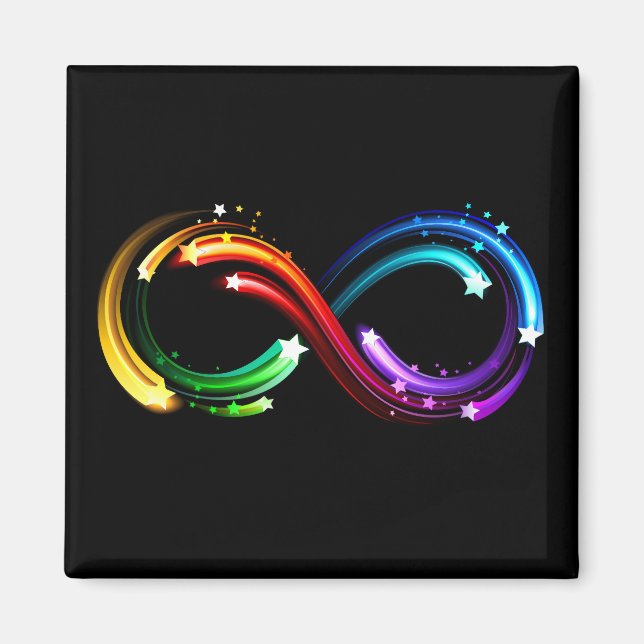Íman Símbolo do infinito de cometas arco-íris (Frente)