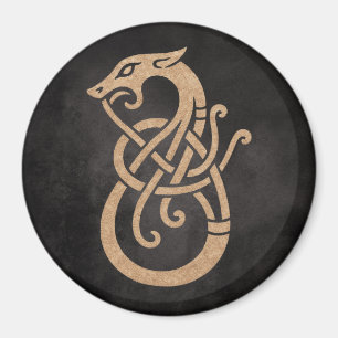 Íman Símbolo do Nó de Serpente Viking Dourado