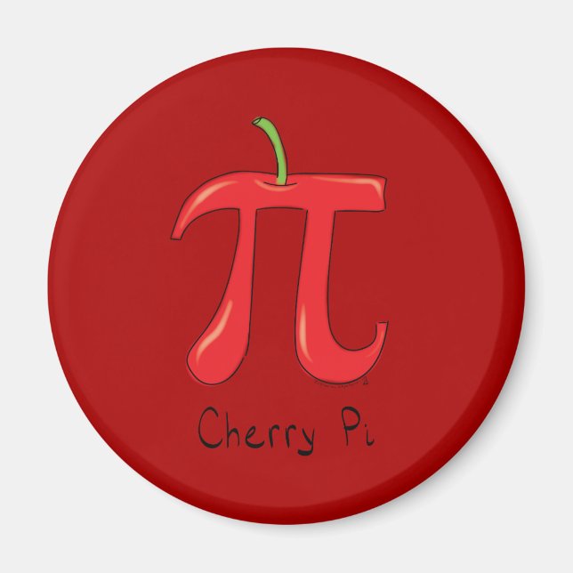 Íman Símbolo Engraçado Math Cherry Pi (Frente)