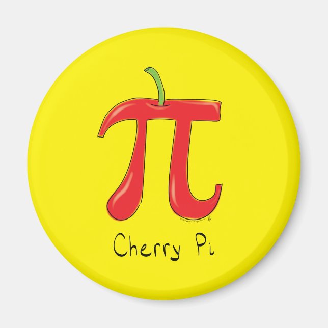 Íman Símbolo Engraçado Math Cherry Pi (Frente)