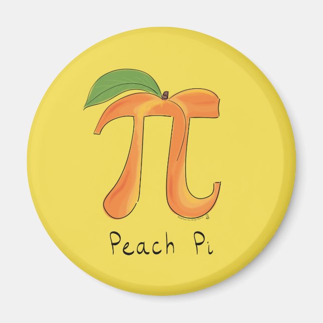 Íman Símbolo Engraçado Math Peach Pi (Frente)