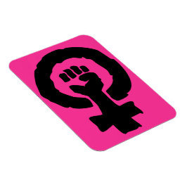 Íman Símbolo feminino universal Solidariedade mão rosa 