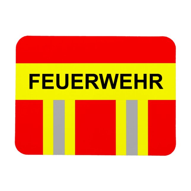 Íman Símbolo Feuerwehr Uniform Rot (Horizontal)