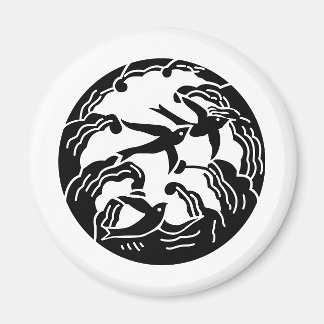 Íman Símbolo japonês da crista KAMON da família (Frente)