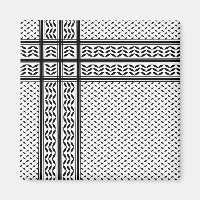 Íman Símbolo Keffiyeh do Padrão de Resistência Palestin (Frente)
