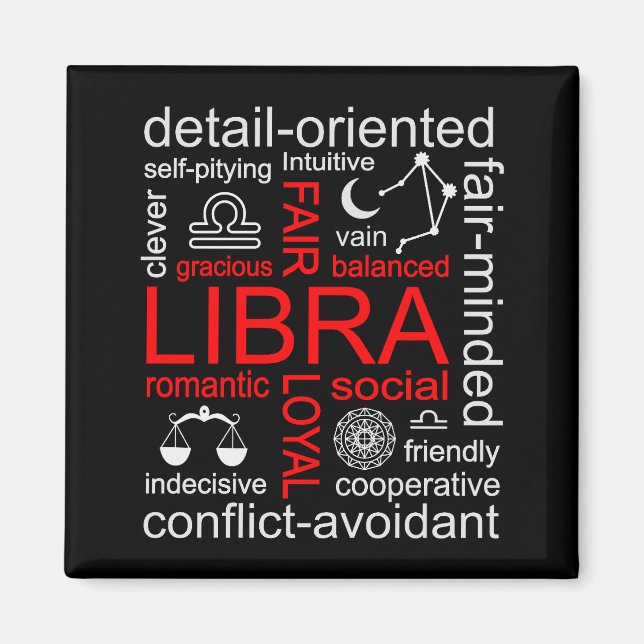 Íman Símbolo Libra Zodiac (Frente)