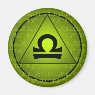 Íman Símbolo Libra Zodiac Triângulo Verde Curvo