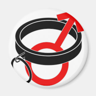 Íman Símbolo masculino colorido.