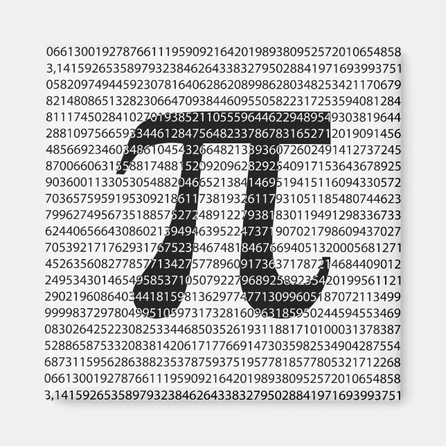 Íman Símbolo matemático original do número preto pi dia (Frente)