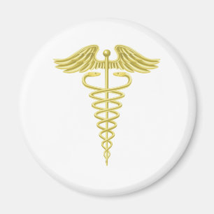 Íman Símbolo médico do ouro do Caduceus