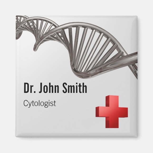 Íman Símbolo médico profissional 3D ADN cruzado (Frente)