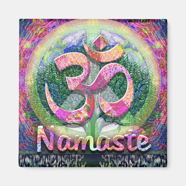 Íman Símbolo Namaste Tree of Life Peace (Frente)