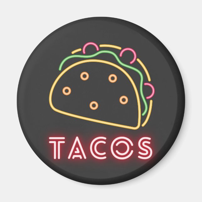 Íman Símbolo Neon Tacos (Frente)