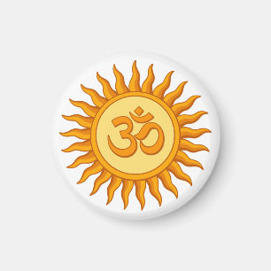 Íman Símbolo Om no Design hindu espiritual solar radian