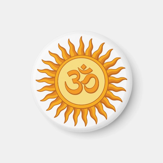 Íman Símbolo Om no Design hindu espiritual solar radian (Frente)