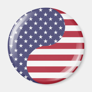 Íman Símbolo original patriótico Ying Yang dos EUA