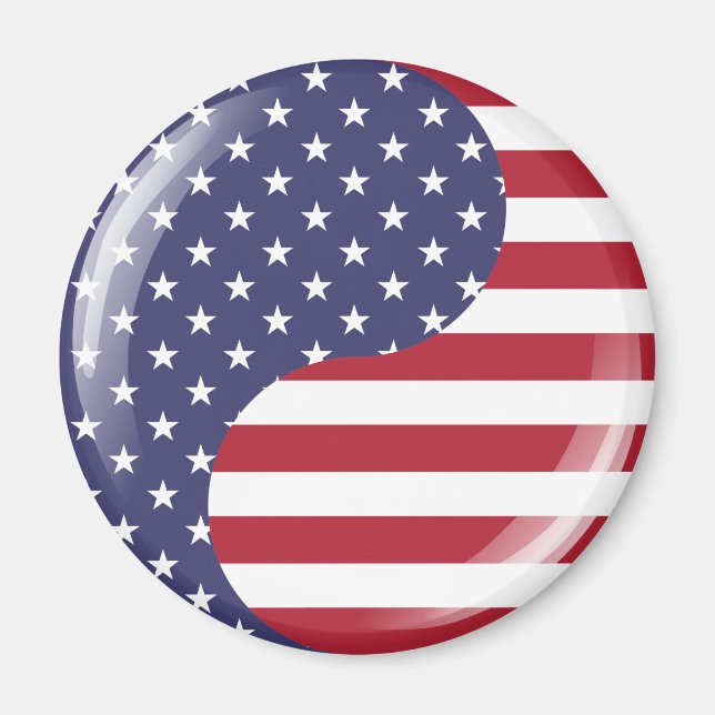Íman Símbolo original patriótico Ying Yang dos EUA (Frente)
