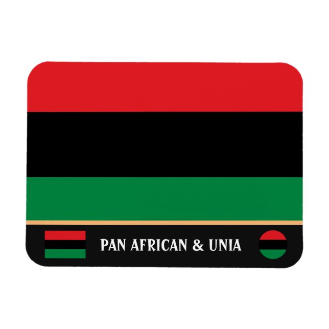 Íman Símbolo Pan-Africano Flag & UNIA / fã esportivo (Horizontal)