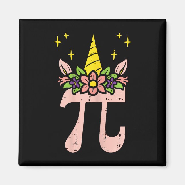 Íman Símbolo Pi Day Unicorn Head Cute 314 Math Pun Geek (Frente)