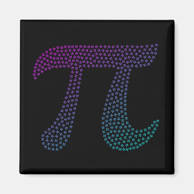 Íman Símbolo Pi Gradiente Dia Pi | Feliz dia de matemát (Frente)