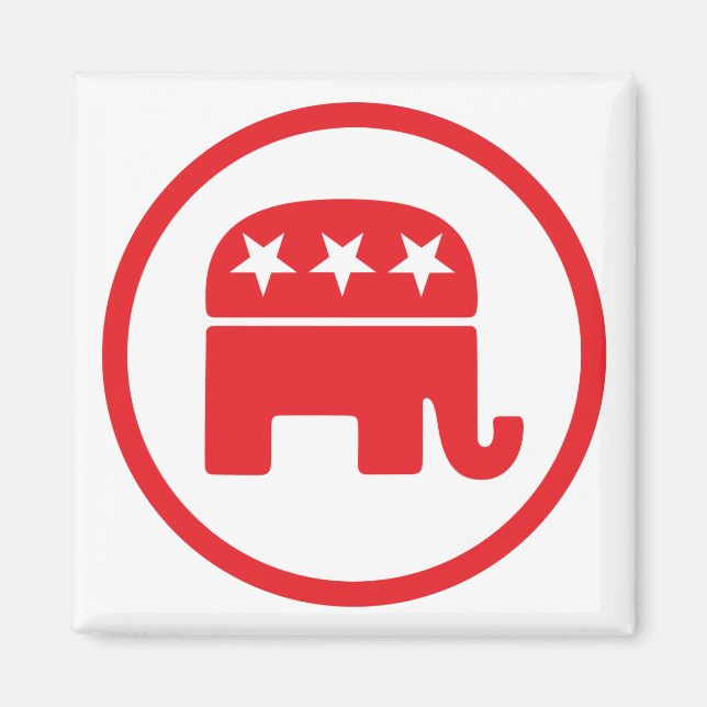 Íman Símbolo Político do Partido Republicano (Elefante) (Frente)