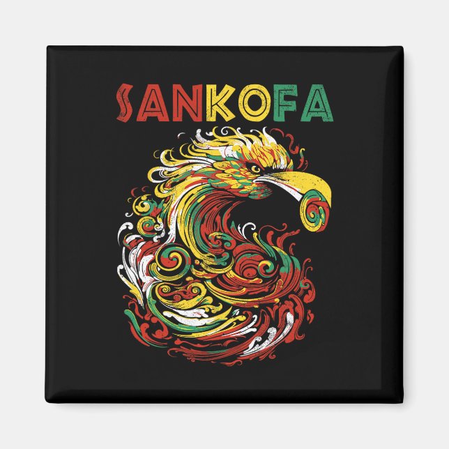 Íman Símbolo Sankofa Adinkra Sankofa, dezenove Gana (Frente)