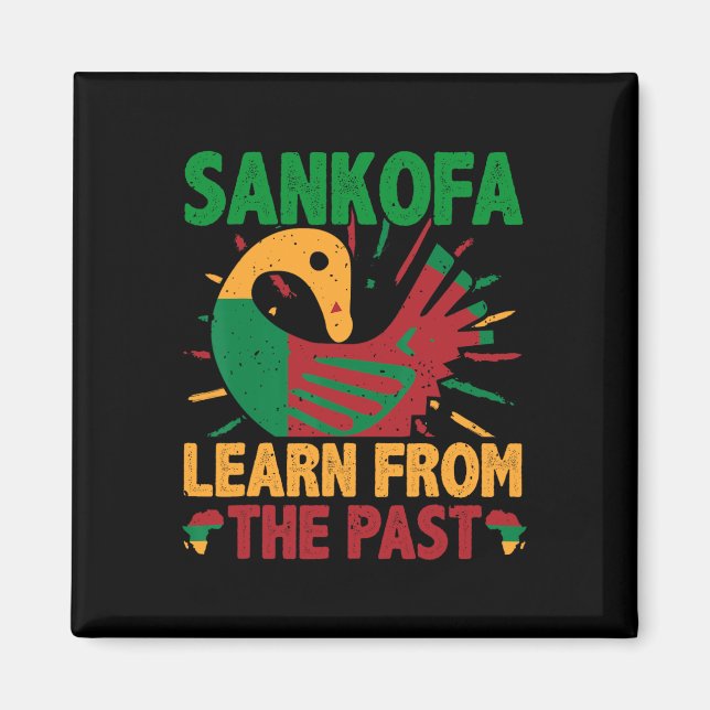 Íman Símbolo Sankofa e Adinkra Gana para a História Neg (Frente)