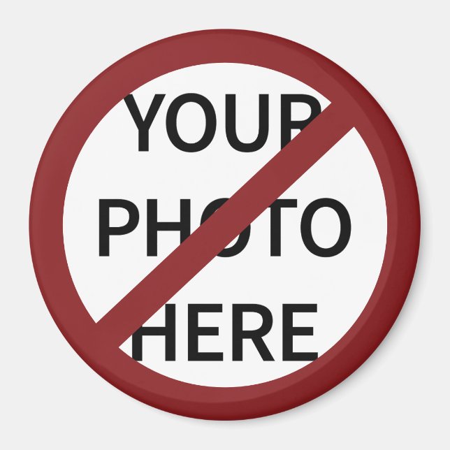 Íman Símbolo Sem Círculo de Ban Vermelho Personalizável (Frente)