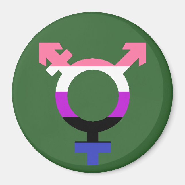 Íman Símbolo Trans Bandeira Genderfluid (Frente)