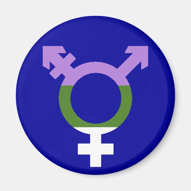 Íman Símbolo Trans da Bandeira Genderqueer (Frente)