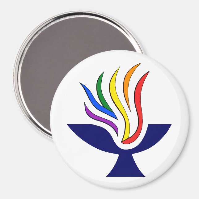 Íman Símbolo TVUUC - Símbolo de Chalice Flaming (Front/Back)