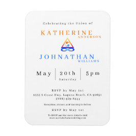 Íman Símbolo Twin Flame Casamento Convite-Branco- Magne