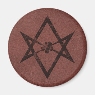 Íman Símbolo Unicursal de Thelemic do Hexagram no cour