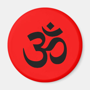 Íman Símbolo vermelho e preto Om