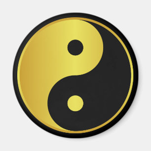 Íman Símbolo Yin e Yang   Dourada filosofia asiática 