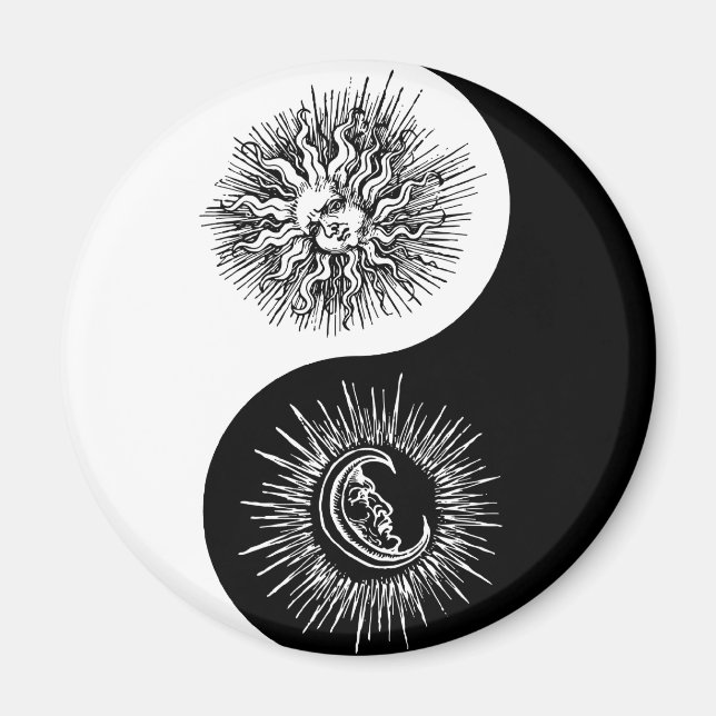 Íman Símbolo Yin e Yang - Sun vs Moon (Frente)
