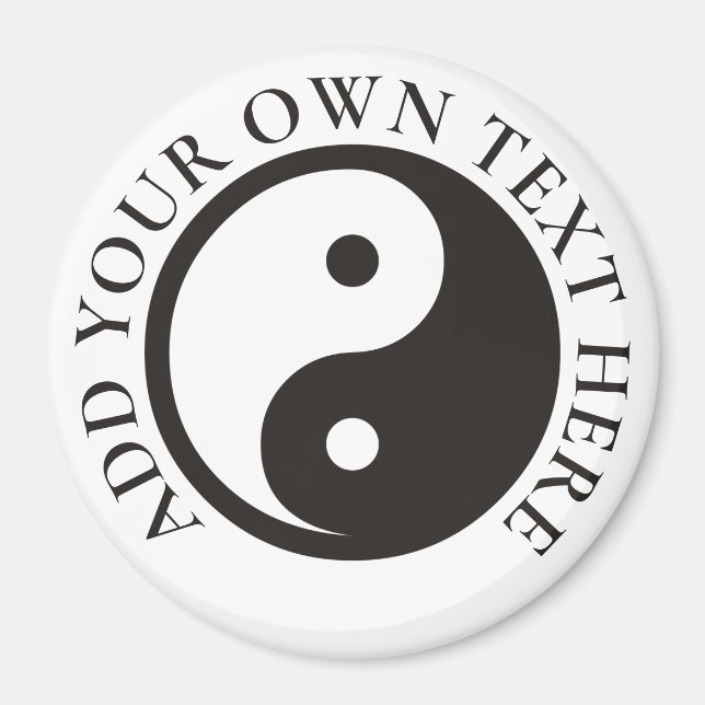 Íman Símbolo Yin Yang - design de tatuagem sólida (Frente)