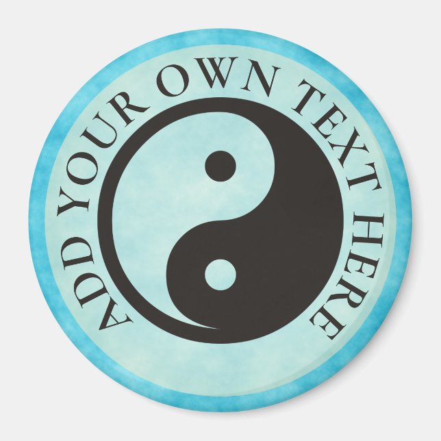 Íman Símbolo Yin Yang - design de tatuagem sólida (Frente)