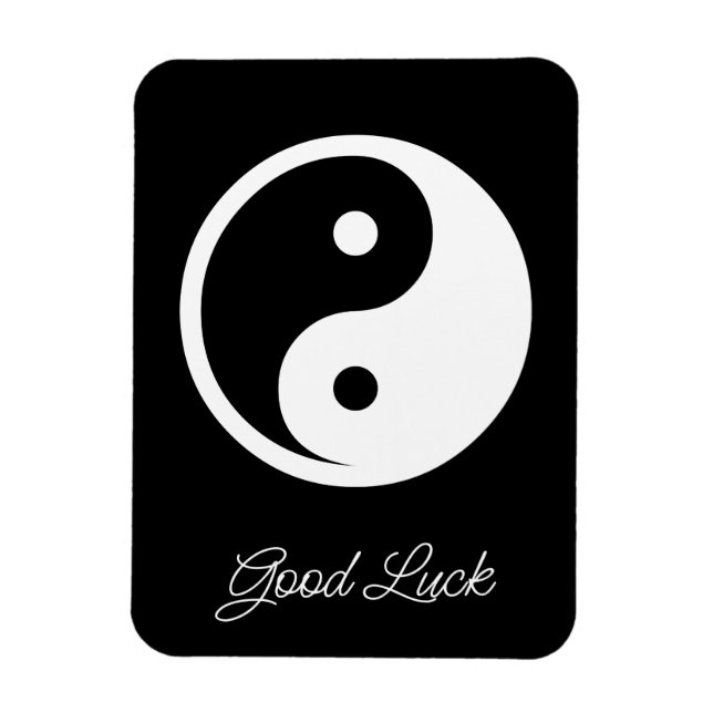 Íman Símbolo Yin Yang - tatuagem sólida design 2 (Vertical)