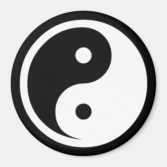 Íman Símbolo Yin Yang - tatuagem sólida design 2 (Frente)