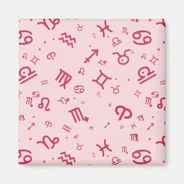 Íman Símbolo Zodiac - Astrologia Rosa (Frente)