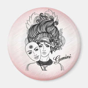 Íman Símbolo Zodiac - Lady Gemini - mascarada