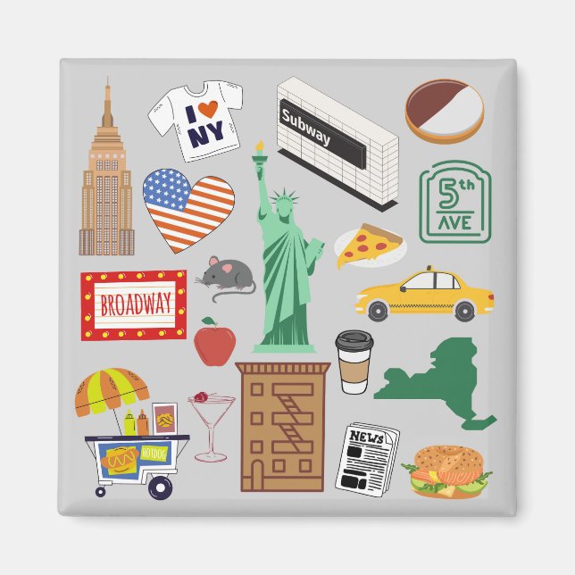 Íman Símbolos da Cidade de Nova York (Frente)