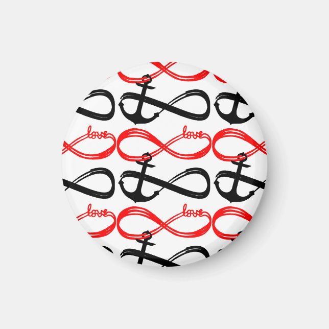 Íman Símbolos de Amor e Infinidade de Âncora (Frente)