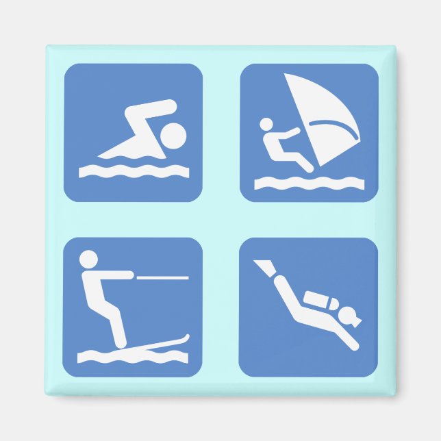 Íman Símbolos de Esporte Água (Frente)