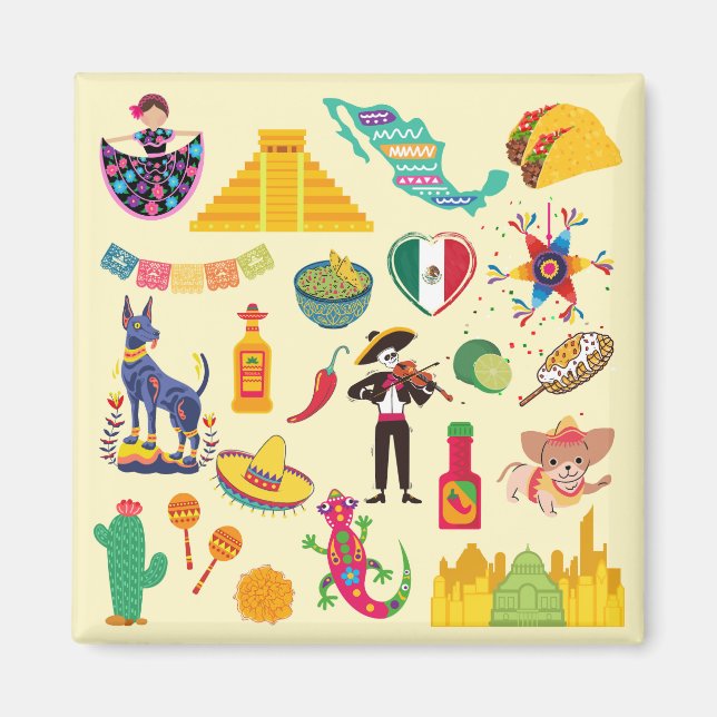 Íman Símbolos do México (Frente)