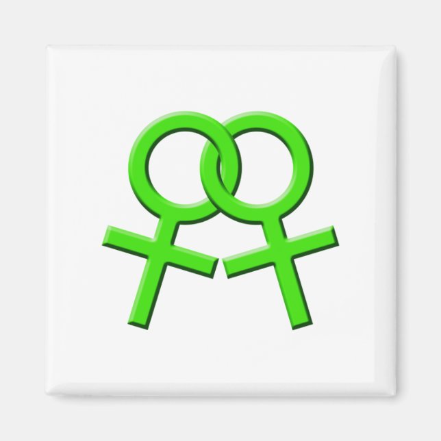 Íman Símbolos femininos verdes conectados Magnet 03 (Frente)