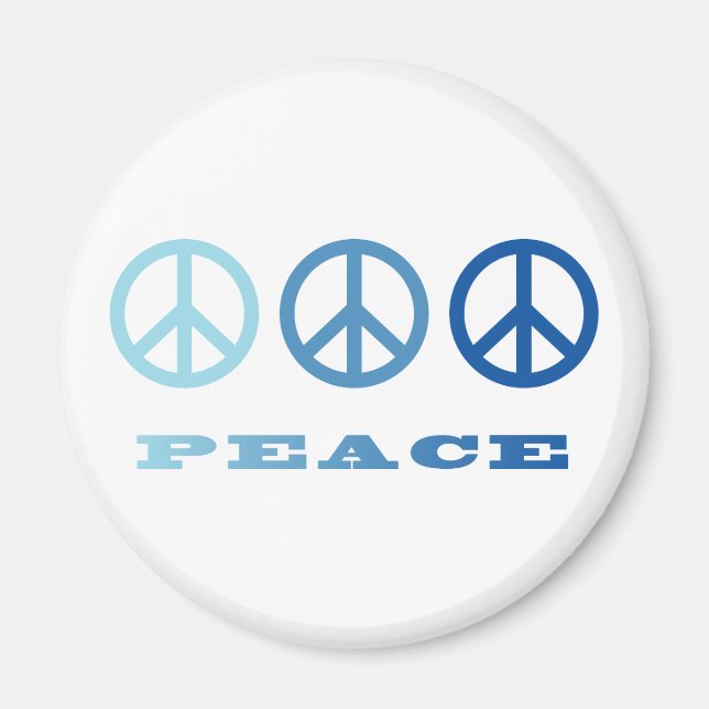 Íman Símbolos Peace 3 (Azul) (Frente)